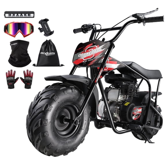 Oryxearth OGMR105 Basic Mini Dirt Bike, 105cc 4-Stroke Gas Powered Off Road Bike for Teens and Adult, 24mph, Up to 165 LBS, Racing Red