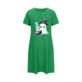 thumbnail image 4 of Hvot&aat Halloween Dresses for Women Ghost Graphic Short Sleeve Crewneck Nightdress Festival Casual Pajamas, 4 of 4