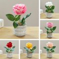 thumbnail image 4 of CNKOO Plastic Potted Plant Ornamental Non-fading Simple Mini Rose Artificial Potted Plant, 4 of 4