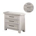 thumbnail image 4 of 3 Drawers Nightstand With Black Bar Pull, Antique White, 4 of 5