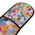thumbnail image 4 of Yayeee Double Oven Mitt Kitchen Heat Resistant Baking 35" x7" Quilted Glove, Purple Colorful Circles, 4 of 6