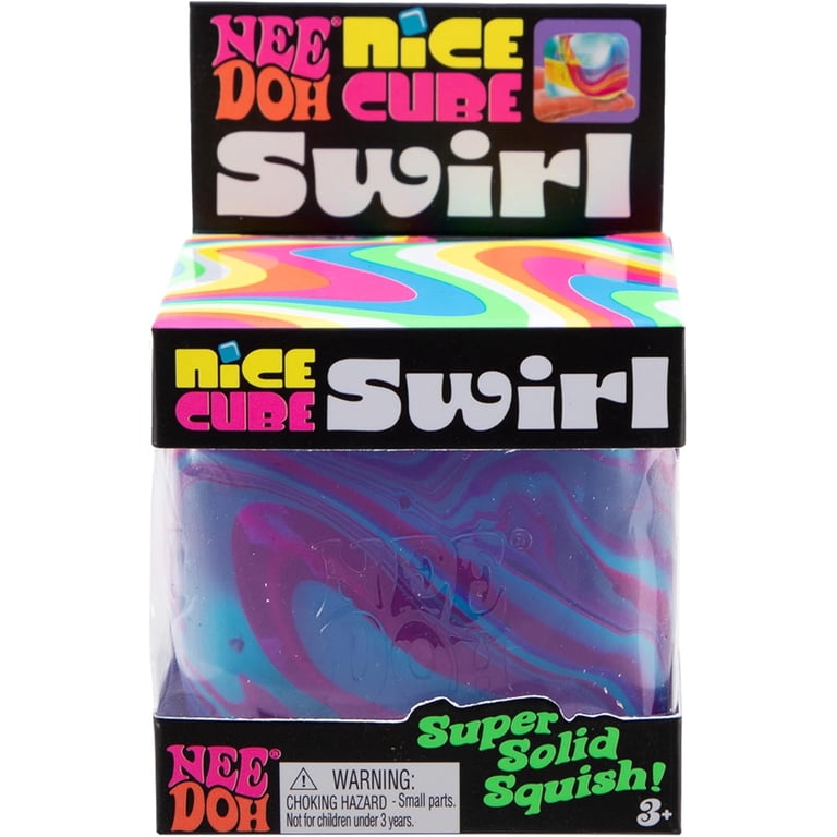 NeeDoh, Sensory Cube, Nice Swirl, Squeeze Stress Relief for Ages 3