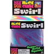 Schylling NeeDoh Nice Cube Swirl - Sensory Toy with a Super Solid Squish - Unique, Swirling Color Blend - Ages 3 and Up - Purple/Blue; One Cube Per Pack