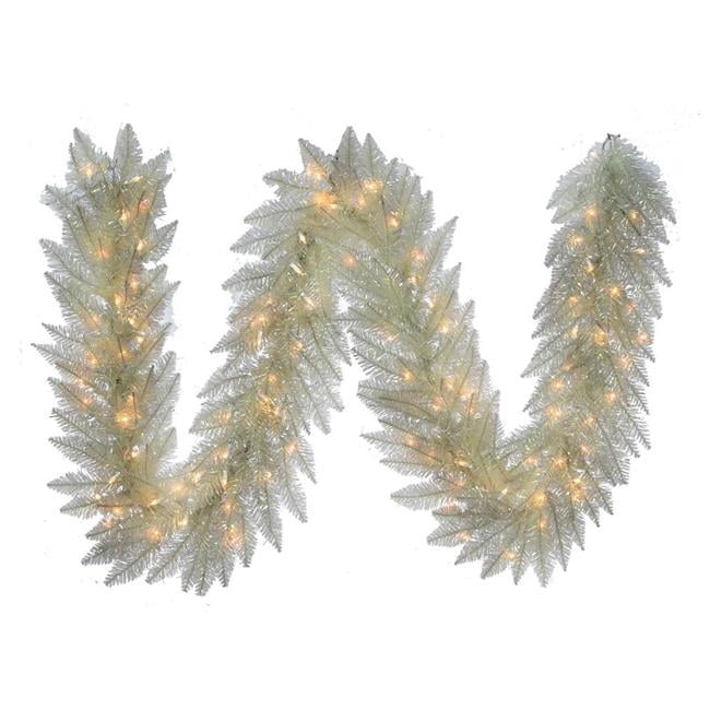 Kurt S. Adler GRL0400PLC 9 ft. Pre-Lit Clear Incandescent Iridescent Garland