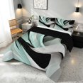 thumbnail image 3 of Manfei Contemporary Abstract Full Size Comforter Sets, Watercolor Aesthetic Bedding Comforter Set, Mint, Black and Gray, Black Reversible 3 Pieces, 1 Comforter and 2 Pillowcases, 3 of 6