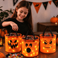 thumbnail image 2 of Naittoop 3 Pack Light Up Halloween Trick Or Treat Basket,11.8IN Large Candy Bucket for Kids Colorful LED Glow In The Dark Goodie Tote Bags for Party Favors Candy Gifts Basket, 2 of 7