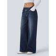 thumbnail image 4 of Women'S Wide Leg Jeans High Waisted Stretchy Straight Leg Jeans Trendy Loose Denim Pants L, 4 of 8