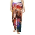 thumbnail image 2 of Lsque Oil Paintings of Elephants Print Women's Pajama Pants, Lounge Pant - Comfortable Home Wear,Elastic Waistband, Stylish Design-Medium, 2 of 9