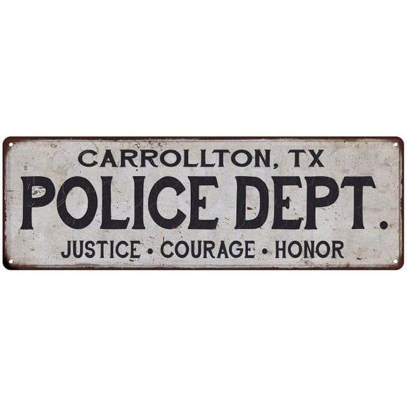 CARROLLTON, TX POLICE DEPT. Home Decor Metal Sign Gift 6x18 206180012187