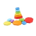 thumbnail image 3 of 7 piezas de madera de arco iris apilable piedra aprendizaje Montessori juguetes bloques juego de equilibrio para niños niñas regalos de vacaciones, 3 of 9