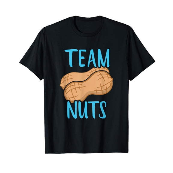 Gender reveal team nuts boy matching family baby party T-Shirt Black Tee
