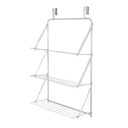 3-Tier Steel Over-The-Door Towel Rack, Silver