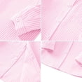 thumbnail image 5 of UACY Boys Long Sleeve Oxford Dress Shirts Casual Button Down Shirts Striped Tops Kids Blouse Lapel Solid Formal Tee (Pink, 13-14 Years), 5 of 5