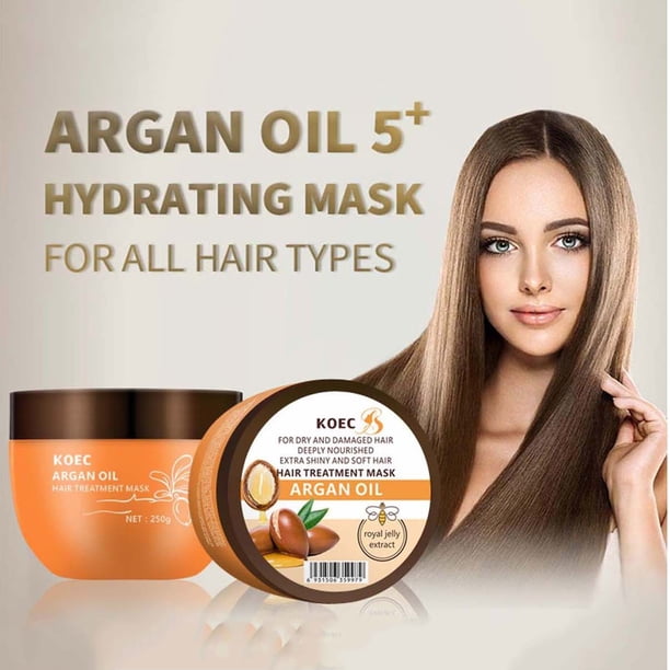 Acondicionador de Aceite de Nuez Marroquí | Mascarilla Capilar Reparadora con Aceite de Agam (1 Unidad) | Nutre y Repara Profundamente El Cabello Dañado | Retiene La Hidratación y Realza El Brillo
