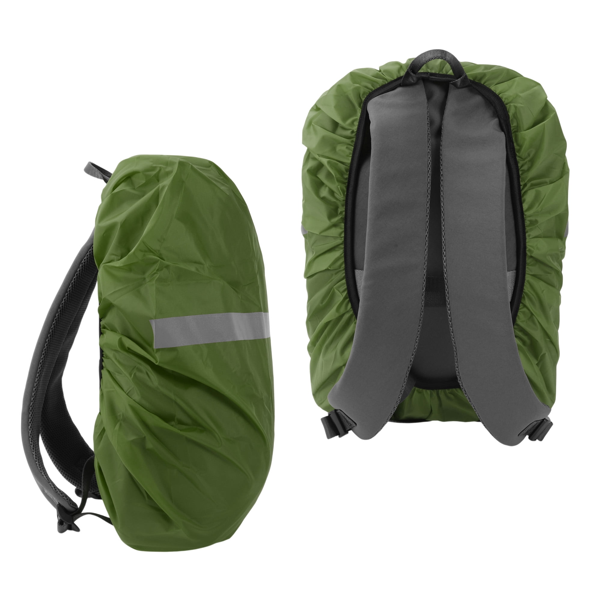 Unique Bargains Reflective Waterproof Backpack Rain Cover Green1