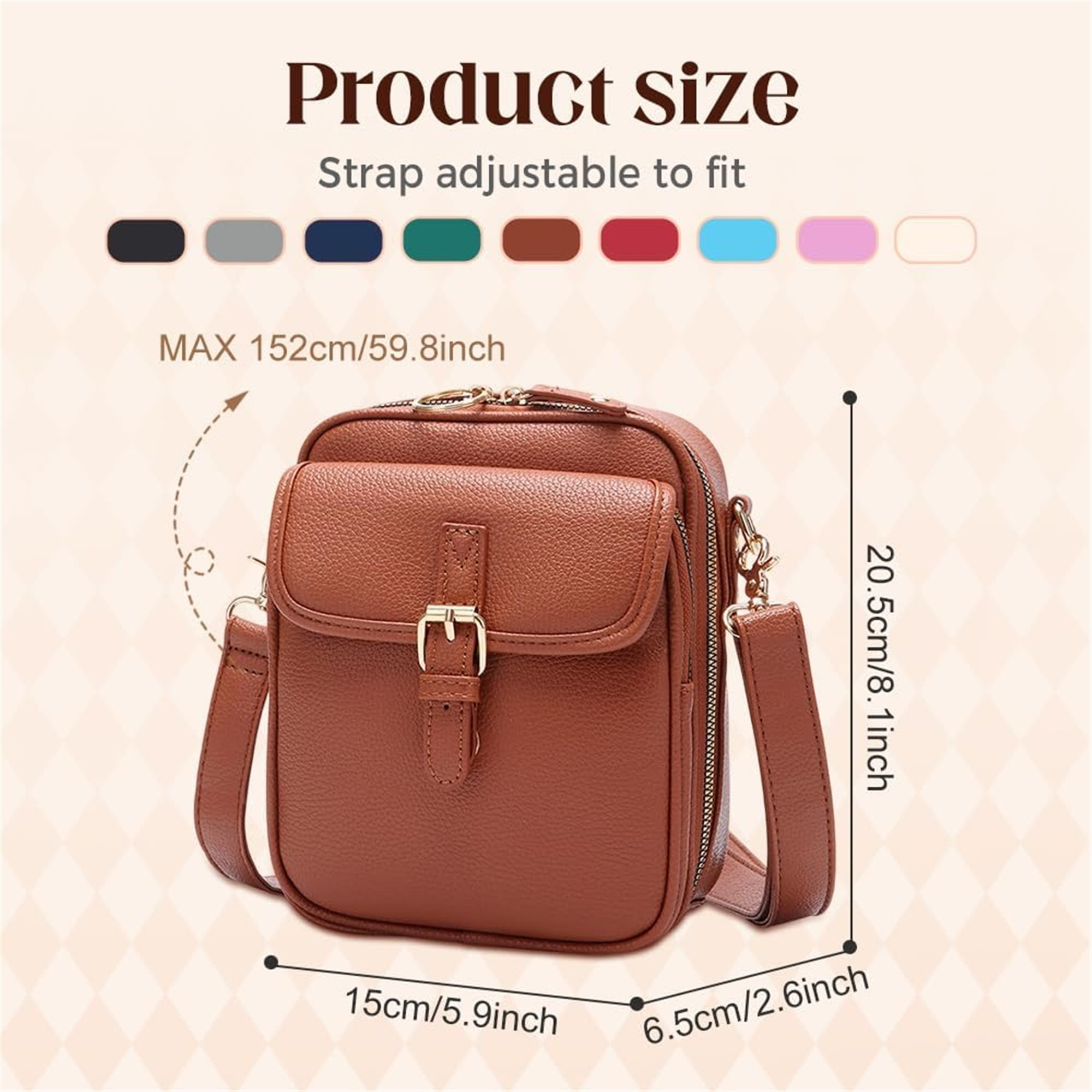 SQDWYGG Crossbody Leather Bag for Women, Multi-Slot Multifunctional Large Capacity Bags Adjustable Shoulder Bags,Green,1