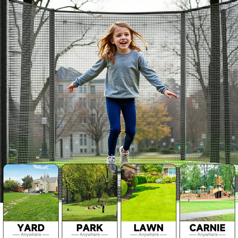 SKOK 8FT Trampoline with Enclosure Net, 400 lbs Capacity, Outdoor