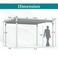 thumbnail image 3 of Gymax 12' x 10' Outdoor Pergola w/ Retractable Canopy Aluminum Frame Anchors Patio Grey, 3 of 10