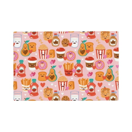

Placemats Set of 4 Funny Food Place mats for Dining Table Indoor/Outdoor Cute Heat Resistant Washable Table Mats(18 x 12 )