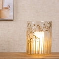 thumbnail image 2 of Melrose Dried Yarrow Floral Glass Candle Holder - 8" - Brown and White, 2 of 2
