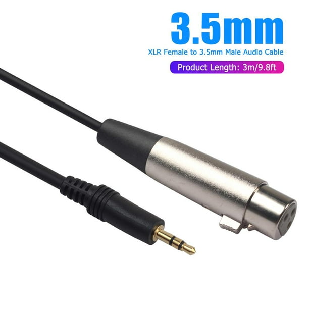 3.5mm TRS 1/8inch Male to Mini 3Pin XLR Female Audio Microphone Cable  Extension