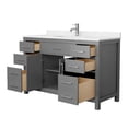 thumbnail image 3 of Wyndham Collection Beckett 54" Wood Single Bathroom Vanity in Dark Gray/Nickel, 3 of 6