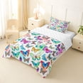 thumbnail image 2 of Erosebridal Colorful Butterfly Twin Comforter Sets,Watercolor Splash Ink Bedding Set For Girls Kids, Reversible 2pcs, 2 of 7