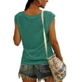 thumbnail image 3 of Womens Cap Sleeve Crop Tops Cotton T Shirts Crewneck Loose Fit Short Sleeves Tee Summer Fashion Clothes 2026 Mint Green S, 3 of 5