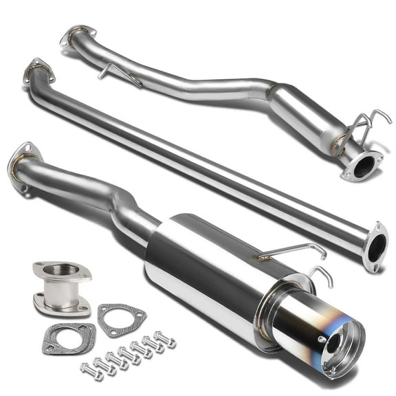 DNA Motoring For 06-11 Honda Civic 1.8L Catback Exhaust System w/4" Burnt Muffler Tip