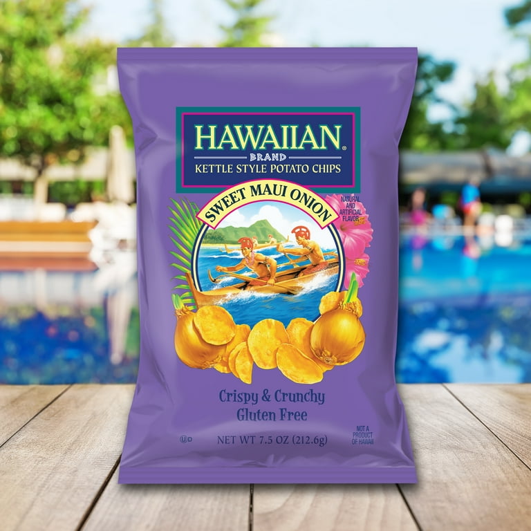 Hawaiian Brand Sweet Maui Onion Kettle Style Potato Chips, Gluten
