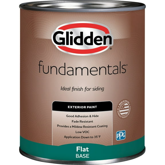 Glidden Fundamentals Tintable Base Flat Exterior Paint, 1 Quart