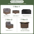 thumbnail image 2 of Aoxun 8 Piece Patio Furniture Set with 44” Fire Pit Table Wicker Rattan Outdoor Sectional Sofa Set with Coffee Table and 4” Thickened Cushions, Gray (Waterproof Cover Included), 2 of 7