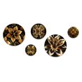thumbnail image 2 of Designart "Golden Lily On Black II" Floral Lily Metal Wall Art Set of 5 Piece, 2 of 5