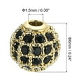 thumbnail image 2 of Charm Rhinestone Beads, 8 Pack 6mm Round Zircon Pave Spacer Beads for Jewelry Making (Black - Gold), 2 of 6