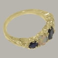 thumbnail image 4 of LBG British Made 10k Yellow Gold Natural Sapphire & Opal Womens Engagement Ring - 33 size options - Size 4.75, 4 of 6