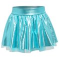 thumbnail image 6 of Aislor Girls 2 Piece Jazz Dance Performance Outfit Mock Neck Short Sleeve Sequins Crop Top with Shiny Tutu Skirt Blue 6, 6 of 7