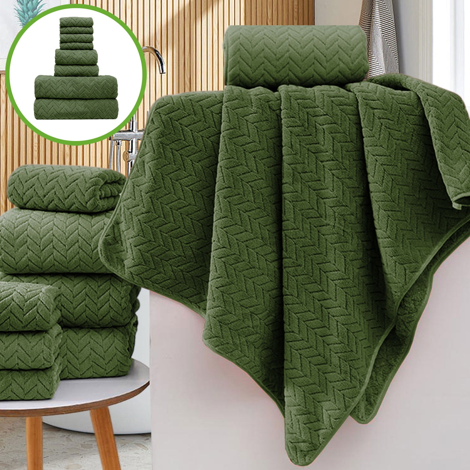 Specollect Clearance 16Pcs Premium Cotton Bath Towel Set - 100% Pure Cotton - 8 Velvet Towels - Ideal for Everyday use - Ultra Soft & Highly Absorbent