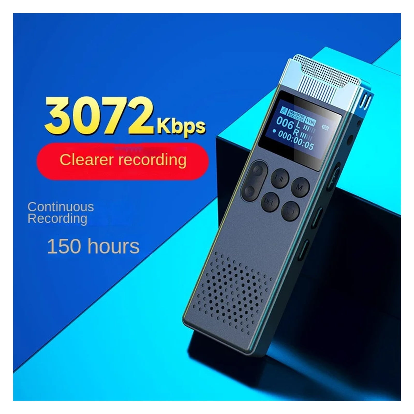 Activated Voice Recorder Long Standby with External Horn Speaker Noise Reduce Sound Dictaphone