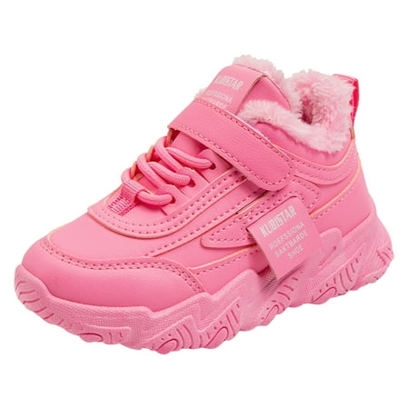 

Sopiago Girls Sneakers Children Sneakers Girls Flat Thick Bottom Non Slip Lightweight Mesh Upper Breathable Hot Pink 10.5-11 Years