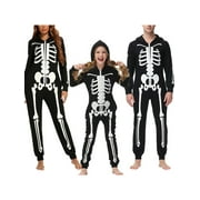 Matching Family Pajamas Set Luminous Skeleton Onesies Halloween Costume for Kids Boy Girl Women Men