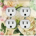thumbnail image 1 of Metal Light Switch Plate Outlet Cover White Rose Flower Butterfly ROS004, 1 of 13