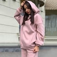 thumbnail image 5 of jsaierl Sweatsuits for Women Set 2 Piece Solid Long Sleeve Hooded Sweatshirt and Pants Casual Sports Jogger Tracksuit Outfit, 5 of 8