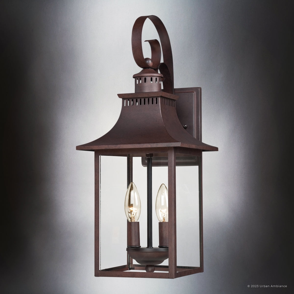 Luxury English Country Wall Sconce, Large Size: 19.00''H x 8.00''W, with Old World Style Elements, Copper Bronze Finish, UQL1752 from the Viersen Collection by Urban Ambiance