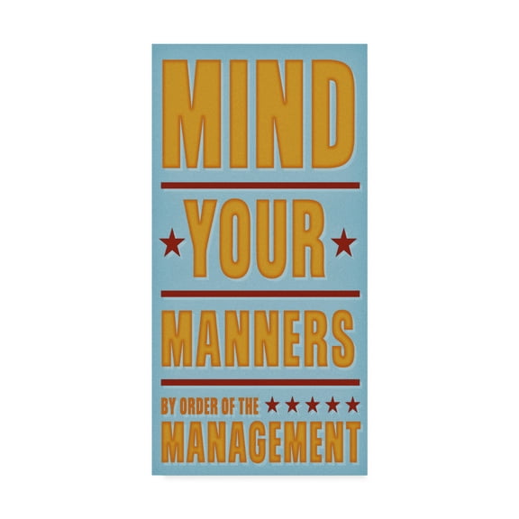 Trademark Fine Art 'Mind Your Manners' Canvas Art by John W. Golden