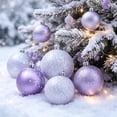 thumbnail image 6 of 16-Piece Purple Christmas Ball Ornaments, Shatterproof Plastic Christmas Tree Decorations for Tree, Wreath, Window, Mantel and Holiday Hanging Decor, 6 of 10