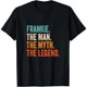 thumbnail image 1 of Camiseta de Mujer Frankie: El Hombre, El Mito, La Leyenda, 1 of 7