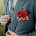 thumbnail image 5 of Boutonnière de Poignet Fait Main Rouge, 5 of 5