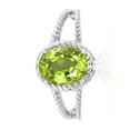 thumbnail image 2 of AoneJewelry 1.25 Carat Peridot Oval Shape Ring In 10K Solid Rose, White & Yellow Gold, 2 of 4