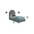 thumbnail image 2 of Meridian Furniture Rainbow Gray Velvet Twin Bed in Acrylic Finish, 2 of 9