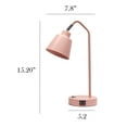 thumbnail image 4 of Simple Designs 16" Sleek Essentials Adjustable Metal Desk Task Lamp With Dual Usb Ports, For Office, Desk, Nightstand, Dorm, Blush Pink, 4 of 6